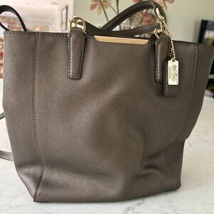 Beautiful Classic Coach Bag with White Gold Accents